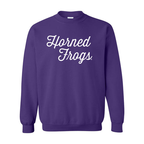 Sideline Script Crewneck Fleece in Texas Christian University