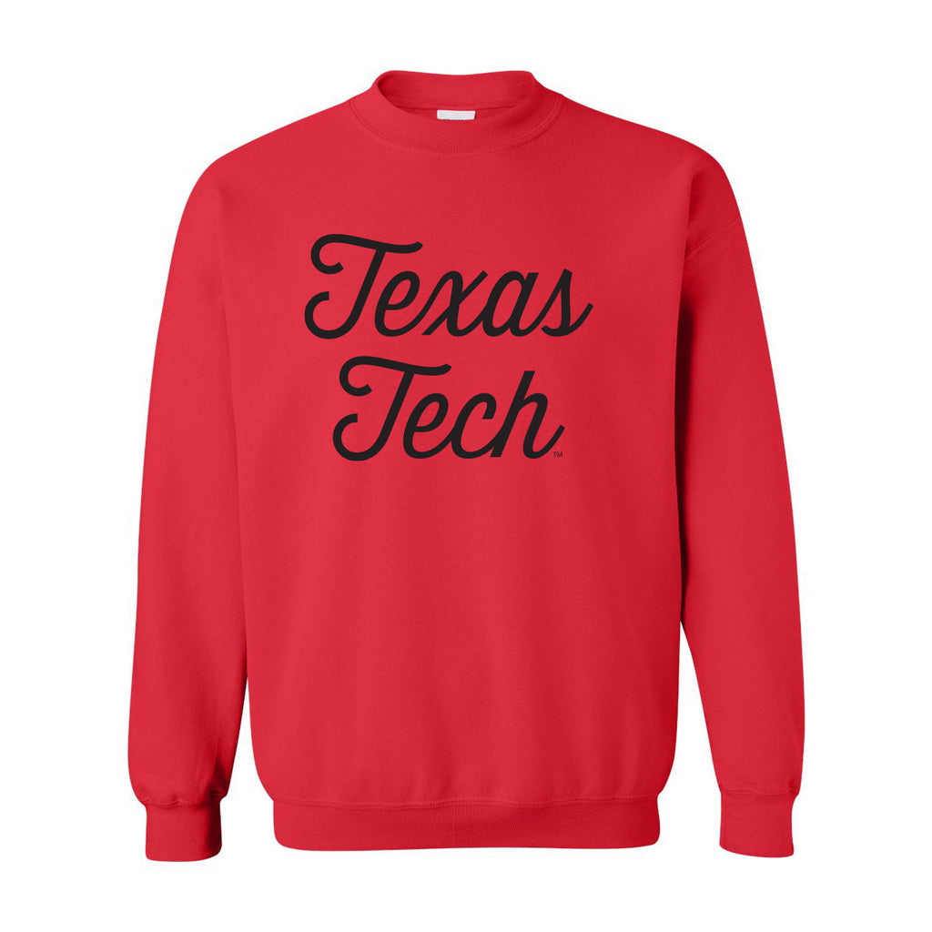 Sideline Script Crewneck Fleece in Texas Tech University
