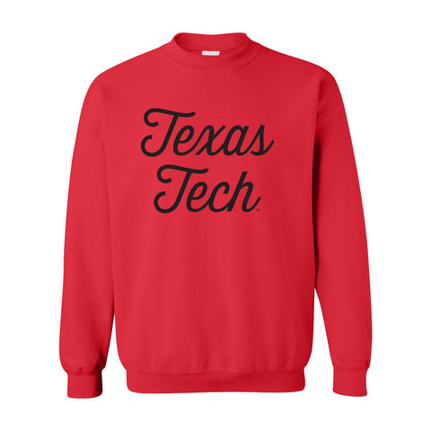 Sideline Script Crewneck Fleece in Texas Tech University