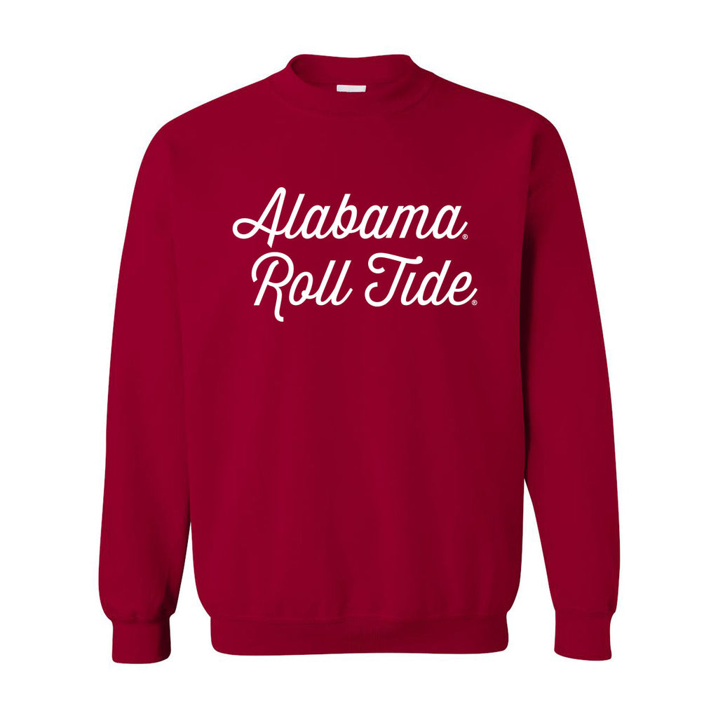 Sideline Script Crewneck Fleece in University of Alabama