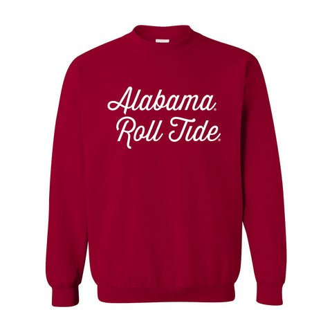 Sideline Script Crewneck Fleece in University of Alabama