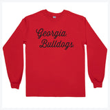 Sideline Script Long Sleeve T-Shirt in University of Georgia