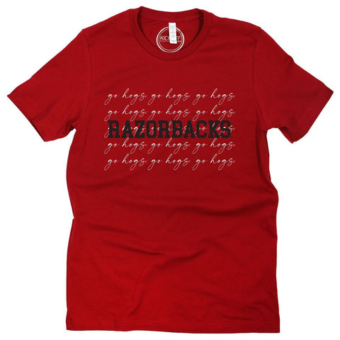 University of Arkansas, Fayetteville College Script Short Sleeve T-shirt in Cardinal