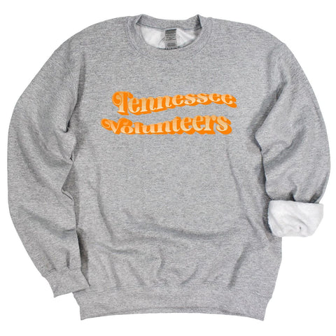 University of Tennessee, Knoxville Retro Wave Crewneck Fleece in Gray