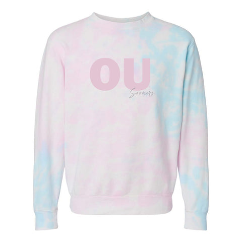 University of Oklahoma Spring Fling Tie-Dye Sweatshirt in Cotton Candy