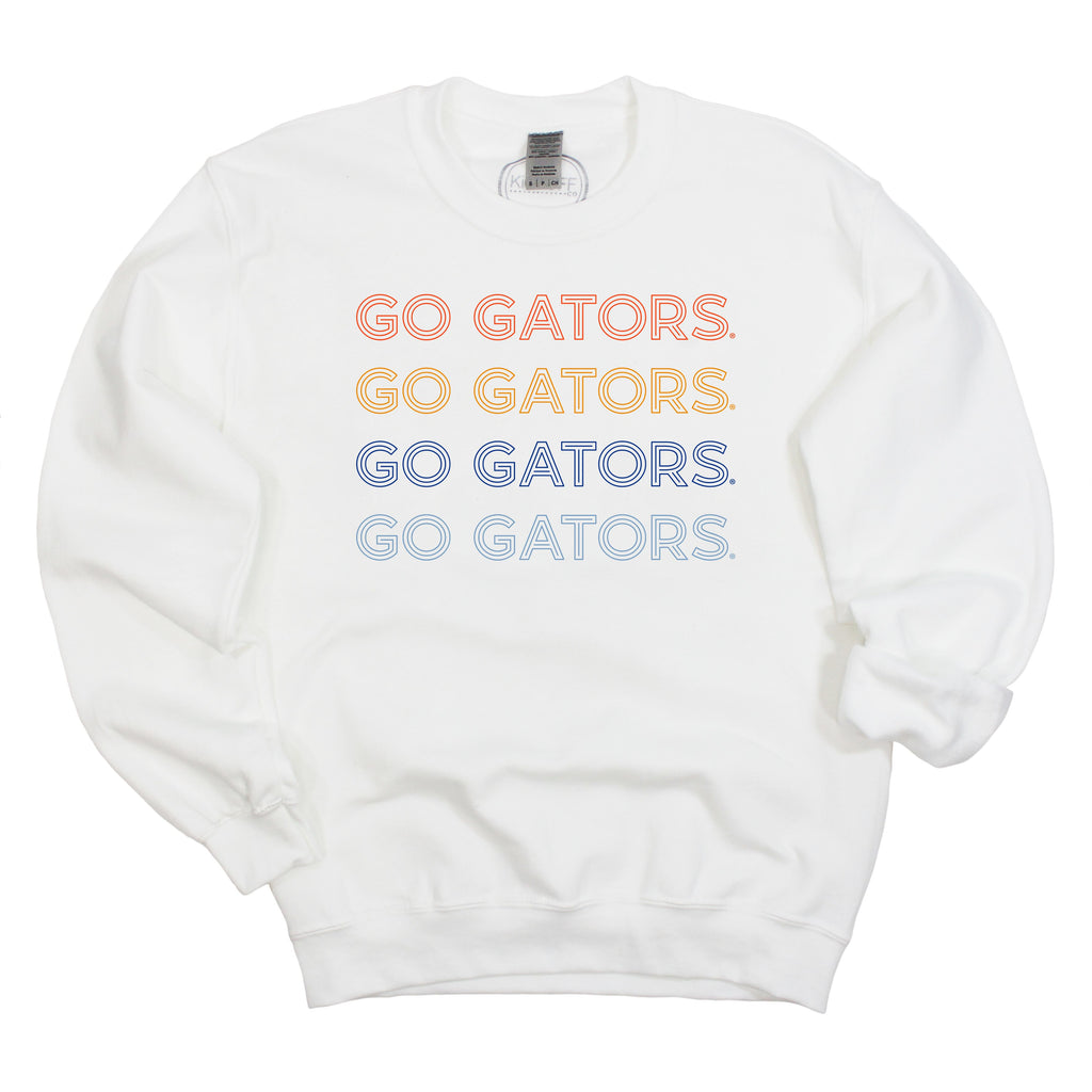 University of Florida Neon Nights Crewneck Fleece in White