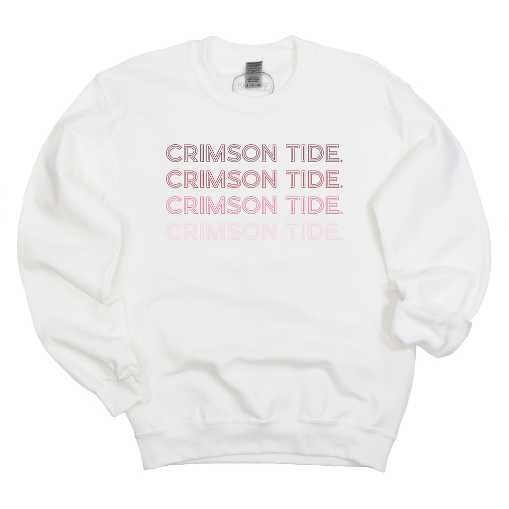 University of Alabama (The) Neon Nights Crewneck Fleece in White