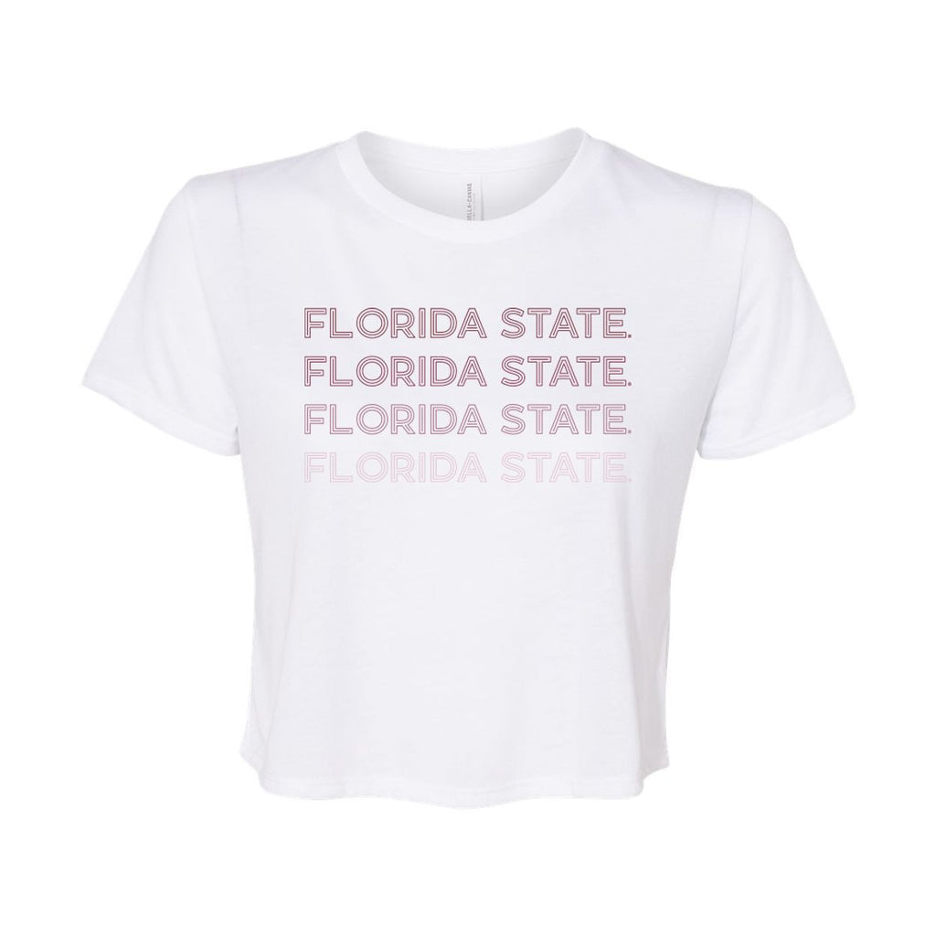 Florida State University Neon Nights Crop Short Sleeve T-shirt in White