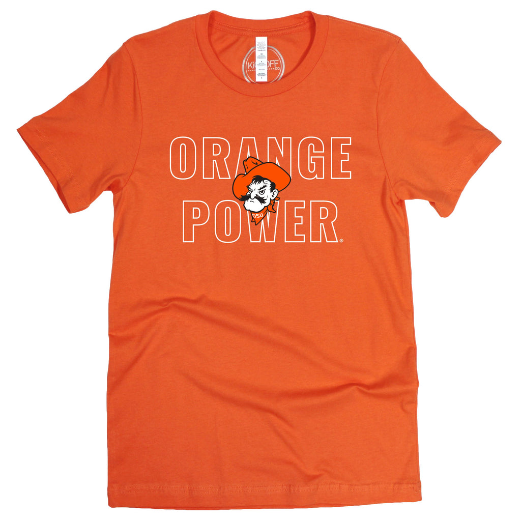 Oklahoma State University Outline Short Sleeve T-shirt in Orange