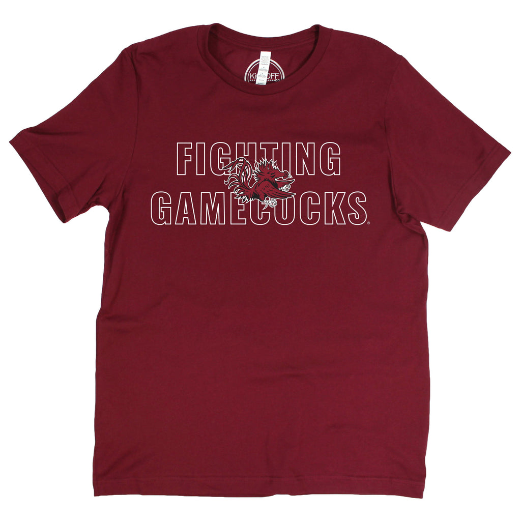 University of South Carolina Outline Short Sleeve T-shirt in Garnet