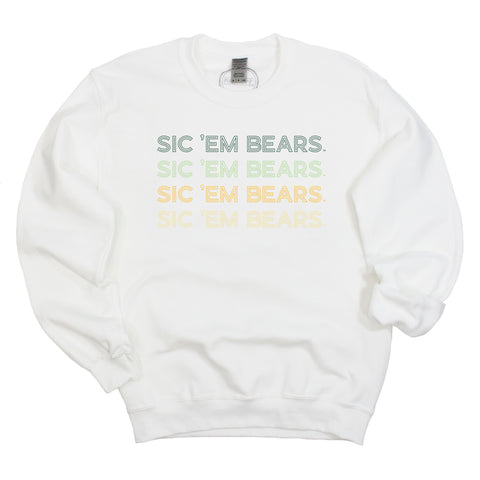 Baylor University Neon Nights Crewneck Fleece in White