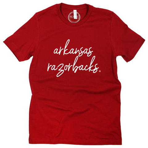 Arkansas Barcelony Script Tee