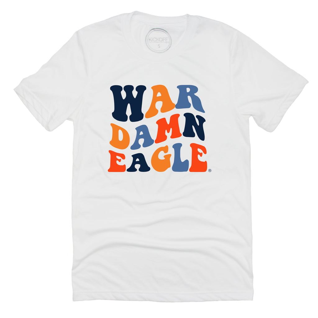 Groovy Short Sleeve T-shirt in White - Auburn University