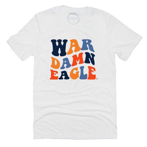 Groovy Short Sleeve T-shirt in White - Auburn University