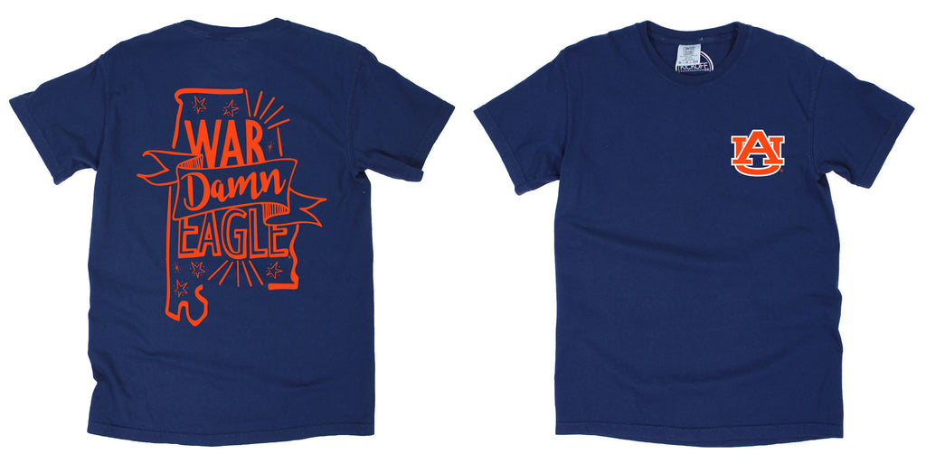 Pep Squad Short Sleeve T-shirt in Navy - Auburn University