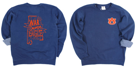 Pep Squad Crewneck Fleece in Navy - Auburn University