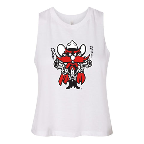 Texas Tech University Endzone Women's Racerback Crop Tank in White