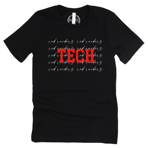 Texas Tech University College Script Short Sleeve T-shirt in Black