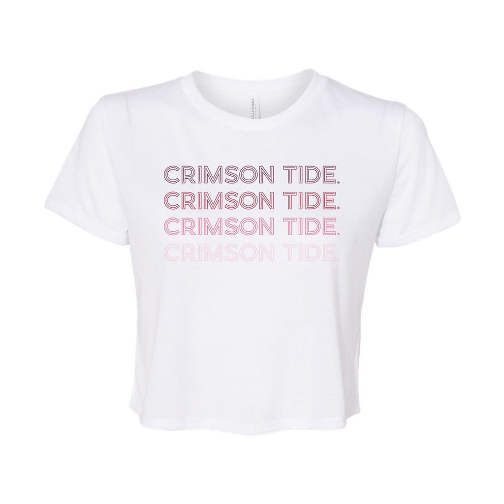 University of Alabama (The) Neon Nights Crop Short Sleeve T-shirt in White