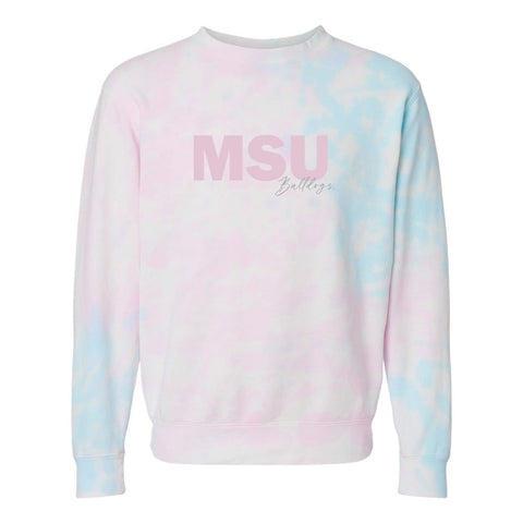 Mississippi State University Spring Fling Tie-Dye Sweatshirt in Cotton Candy