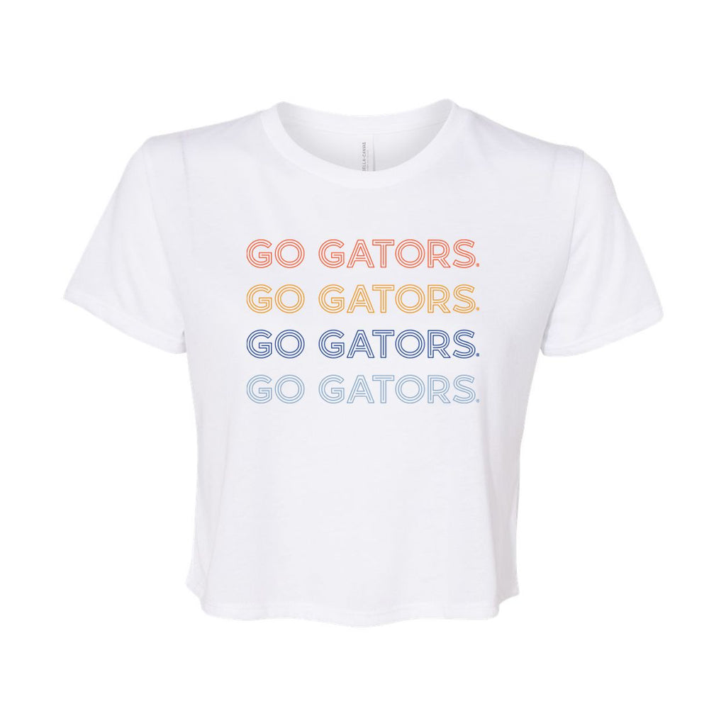 University of Florida Neon Nights Crop Short Sleeve T-shirt in White