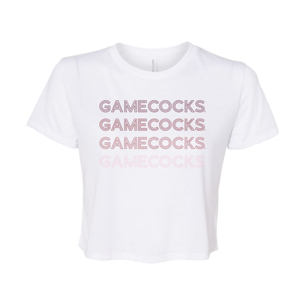 University of South Carolina Neon Nights Crop Short Sleeve T-shirt in White