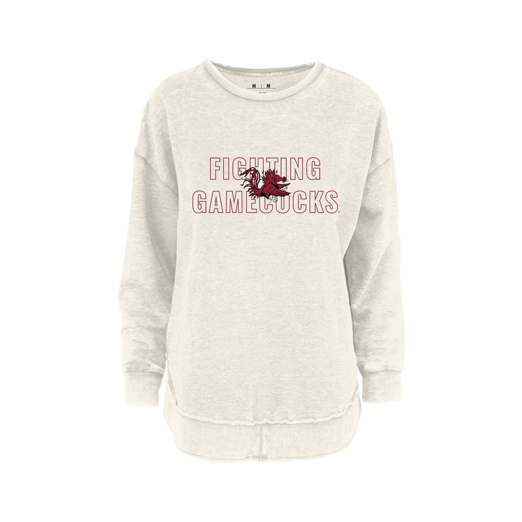 Outline Poncho Fleece Crew in Ivory - University of South Carolina