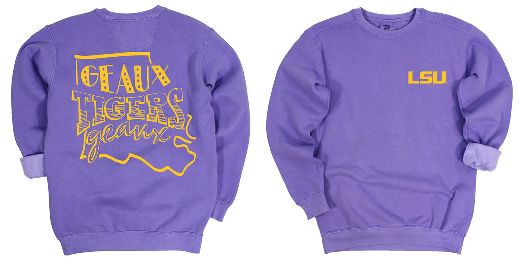Pep Squad Crewneck Fleece in Purple - Louisiana State University