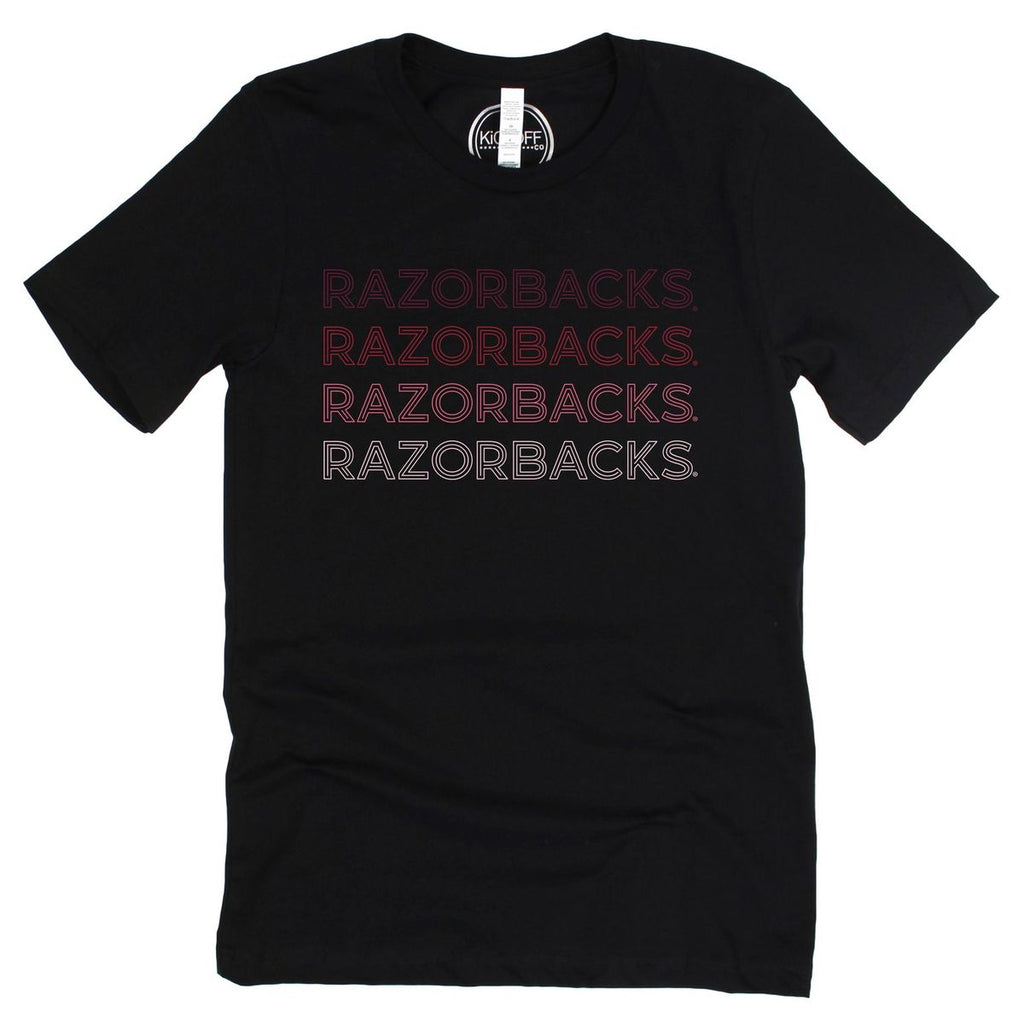 University of Arkansas, Fayetteville Neon Nights Short Sleeve T-shirt in Black