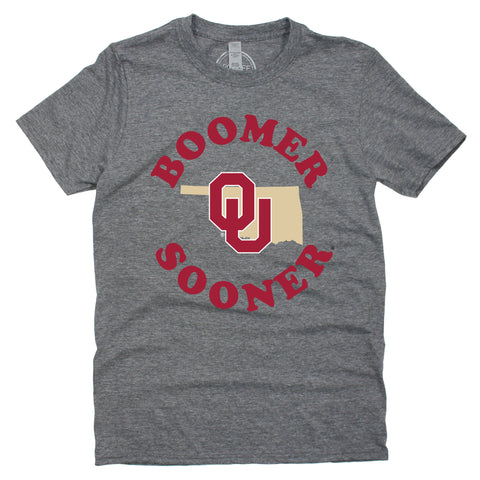 State Short Sleeve T-shirt in Charcoal Heather - University of Oklahoma