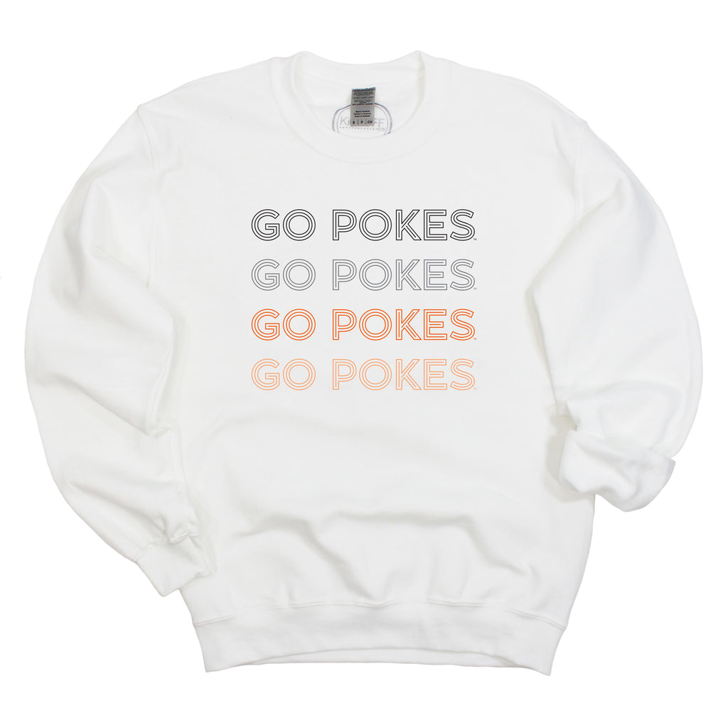 Oklahoma State University Neon Nights Crewneck Fleece in White