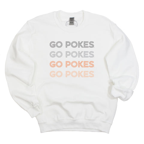 Oklahoma State University Neon Nights Crewneck Fleece in White