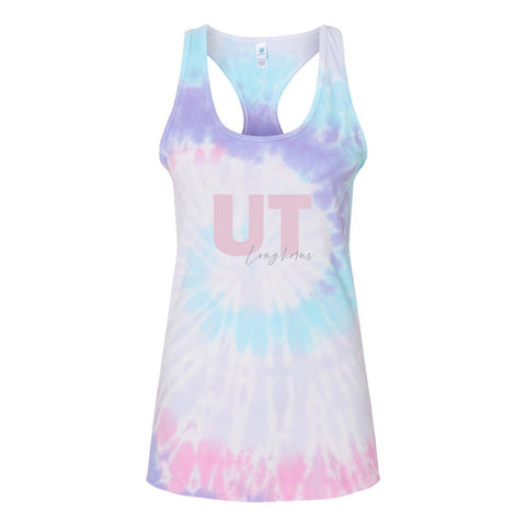 University of Texas at Austin (The) Spring Fling Tie-Die Racerback Crop Tank in Cotton Candy