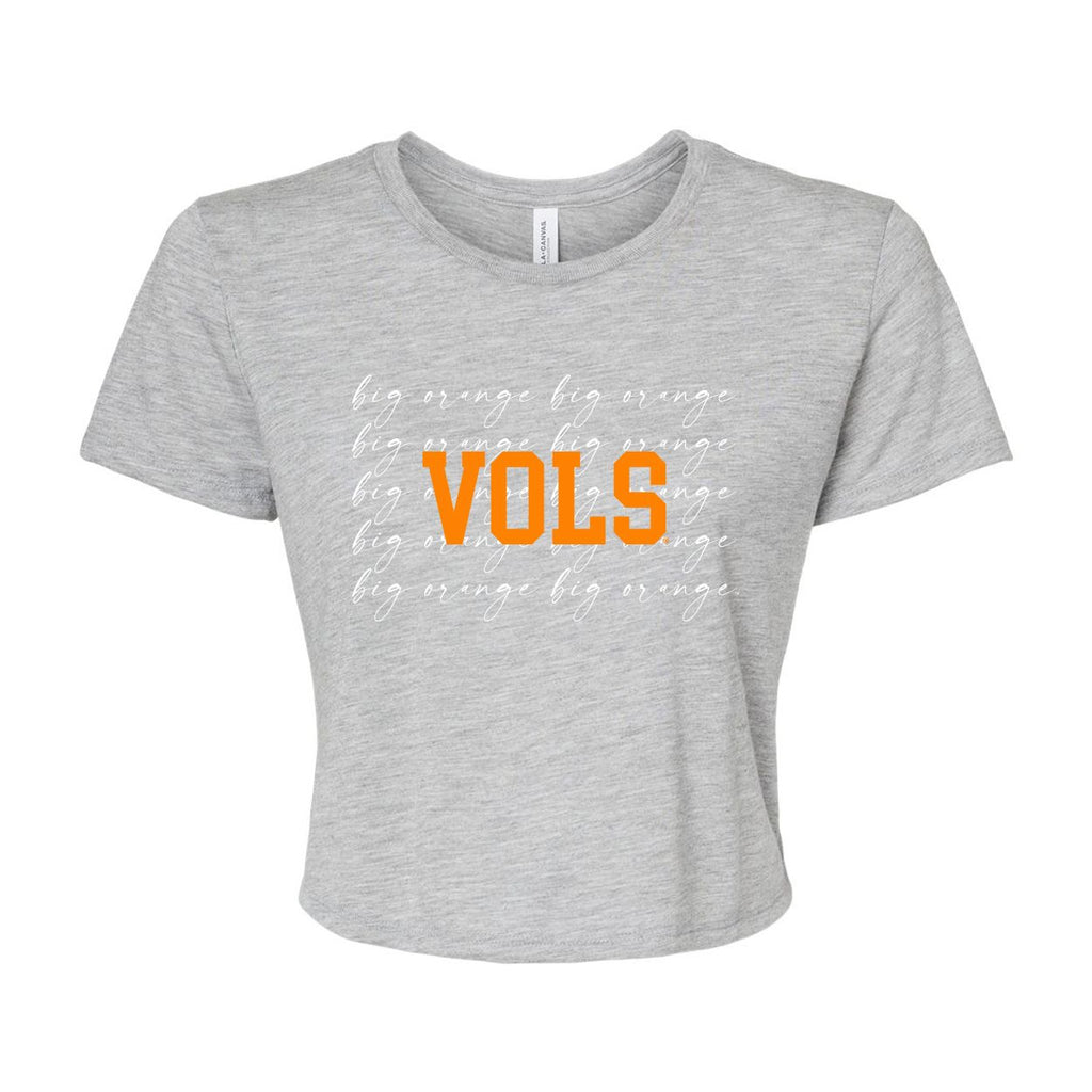 University of Tennessee, Knoxville College Script Crop Short Sleeve T-shirt in Gray