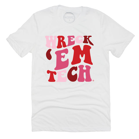 Groovy Short Sleeve T-shirt in White - Texas Tech University