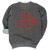 Pep Squad Crewneck Fleece in Gray - Texas Tech University