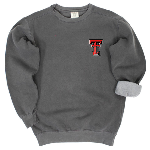 Pep Squad Crewneck Fleece in Gray - Texas Tech University
