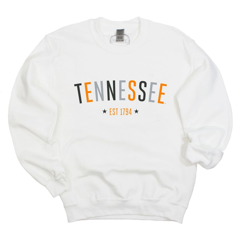 University of Tennessee, Knoxville Star Arch Crewneck Fleece in White