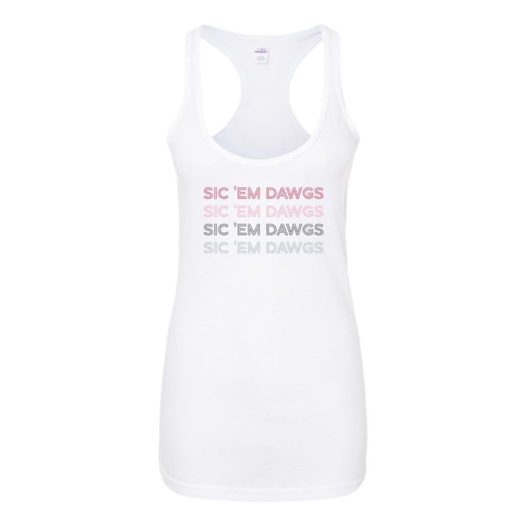 University of Georgia Neon Nights Women's Racerback Tank Top in White