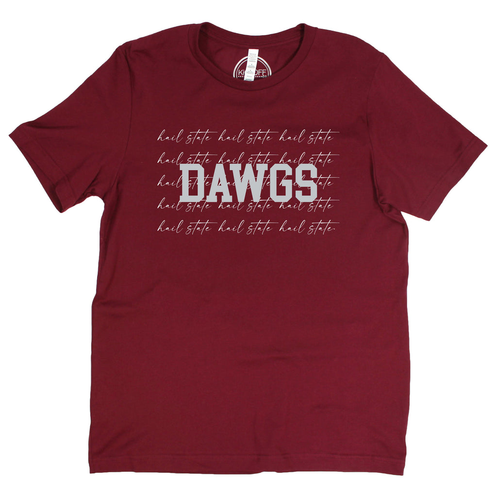 Mississippi State University College Script Short Sleeve T-shirt in Garnet