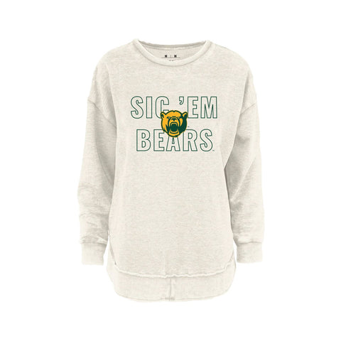 Outline Poncho Fleece Crew in Ivory - Baylor University