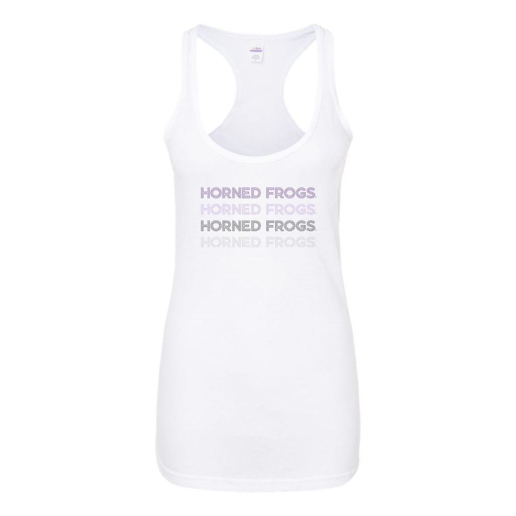 Texas Christian Universtiy Neon Nights Women's Racerback Tank Top in White