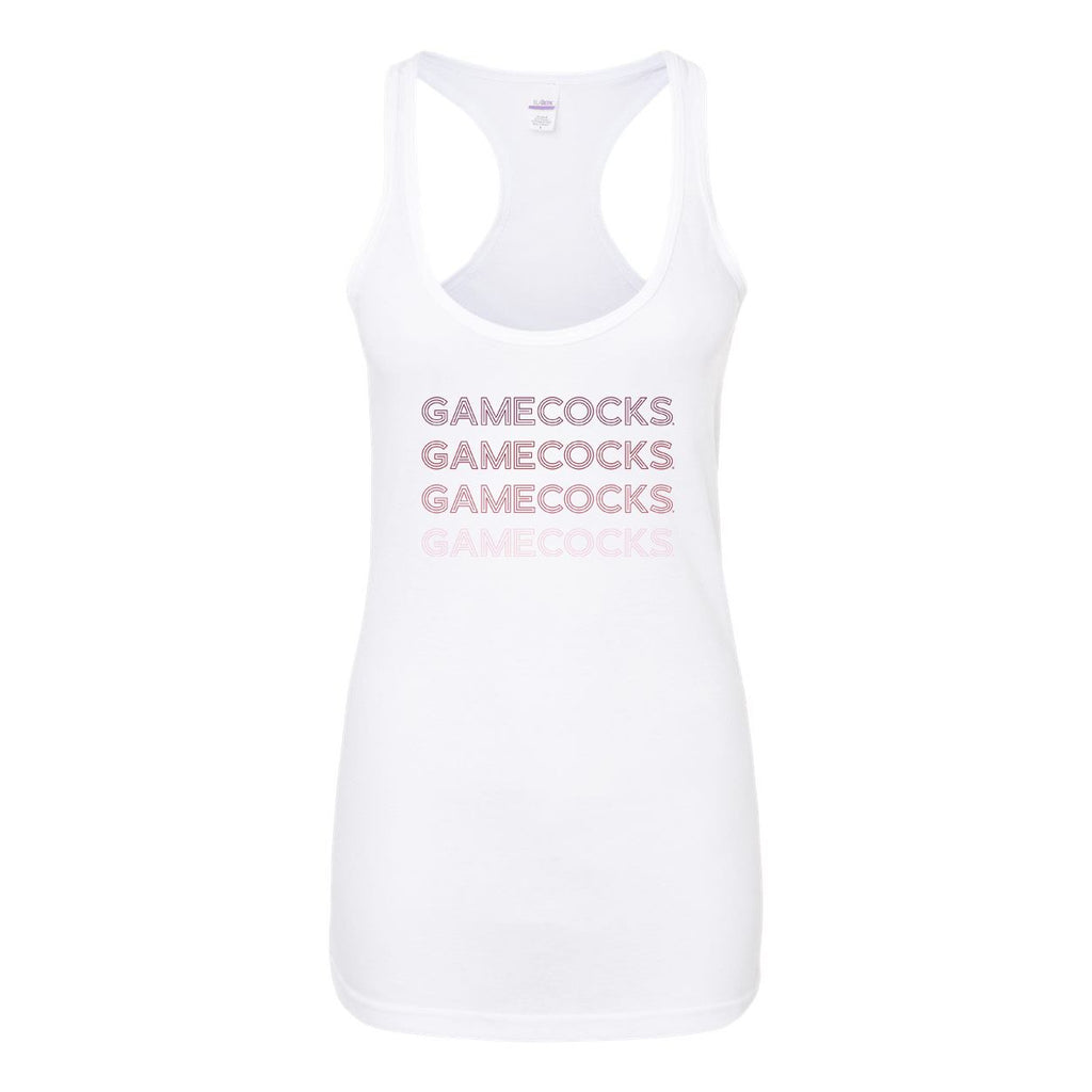 University of South Carolina Neon Nights Women's Racerback Tank Top in White