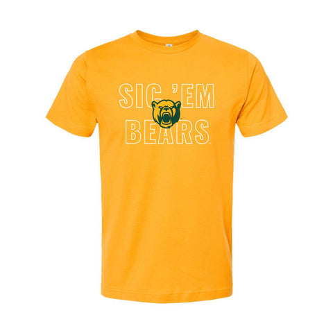 Baylor University Outline Short Sleeve T-shirt in Gold