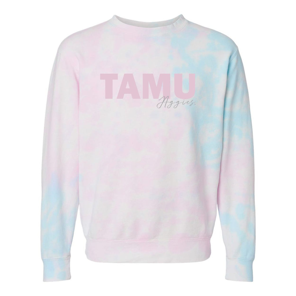 Texas A&M University Spring Fling Tie-Dye Sweatshirt in Cotton Candy