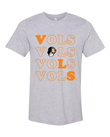 Stacked Short Sleeve T-shirt in Heather Gray - University of Tennessee