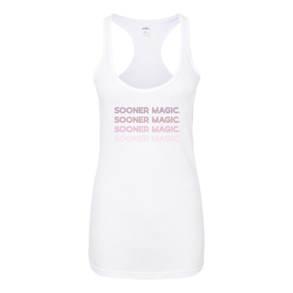 University of Oklahoma Neon Nights Women's Racerback Tank Top in White