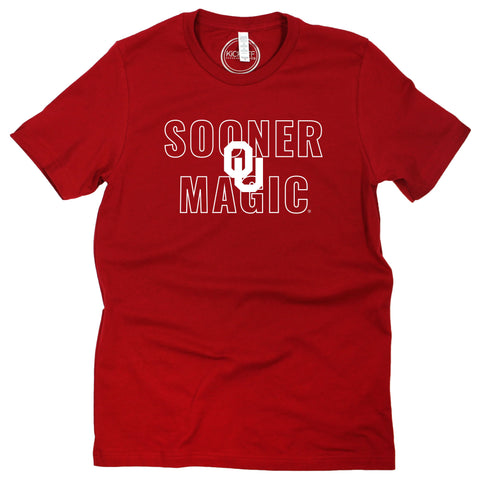 University of Oklahoma Outline Short Sleeve T-shirt in Crimson