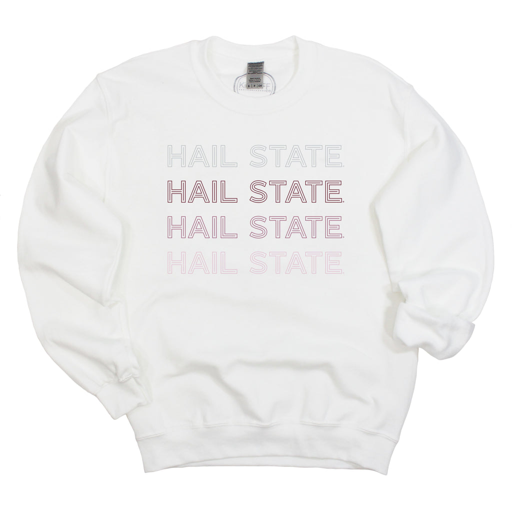 Mississippi State University Neon Nights Crewneck Fleece in White