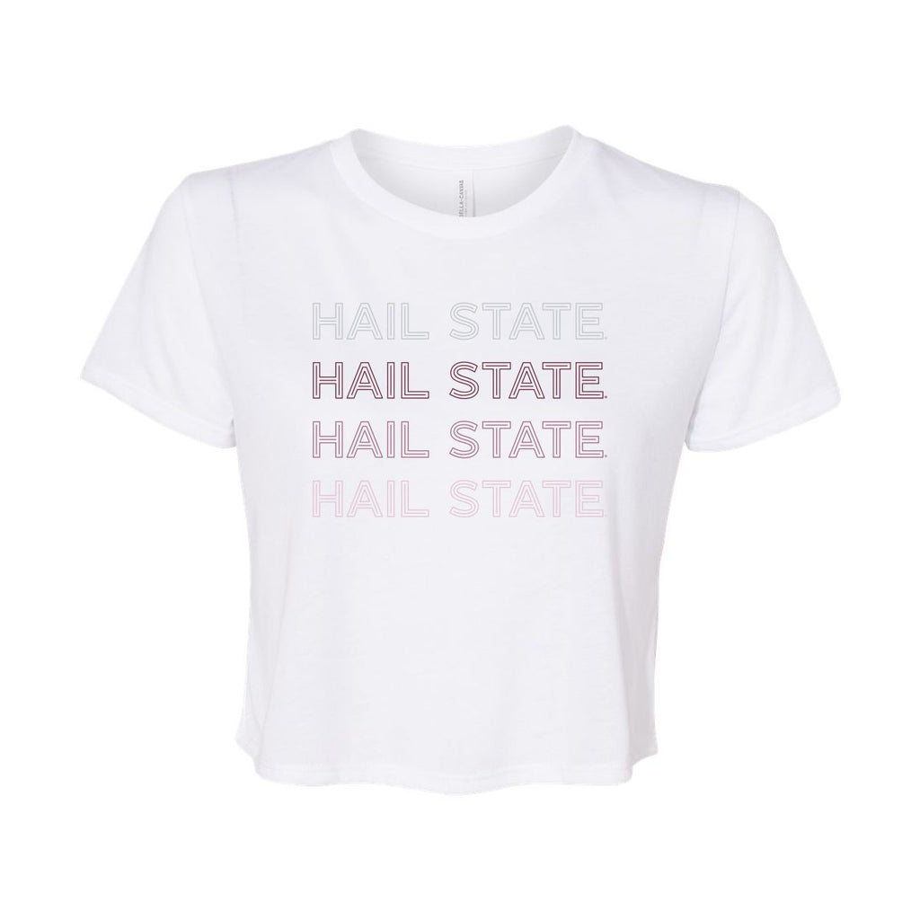 Mississippi State University Neon Nights Crop Short Sleeve T-shirt in White